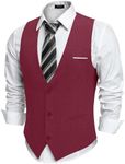 COOFANDY Men's Dress Suit Vests Lightweight Herringbone Waistcoat Vest for Party Wedding Prom