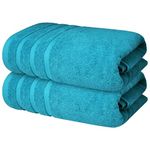 Infinitee Xclusives 100% Cotton Luxury Bath Towels Set of 2 (27x54 Inches), Soft, Absorbent, Quick Dry, Perfect Towels for Bathroom, Gym, Spa & Hotel |Serene Teal|