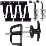 BTEOBFY Shed Door Hardware - Complete with Hinges, Latches, and T-Handle Lock - Includes Window and Door/Window Hinge Set, for Gates, playrooms