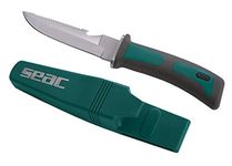 SEAC Bat Diving Knife with Safety Handle, Stainless Steel Unisex - Adult, Green, 11.5 cm