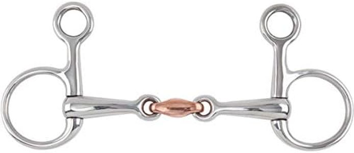 Shires Hanging Cheek Copper Lozenge Snaffle Bit 6 inch Silver