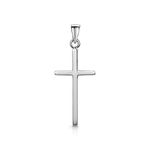 Amberta Unisex 925 Sterling Silver Cross Pendant: Thin Religious Crucifix