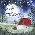 ALEX CLARK Happy Birthday Red Tent Card