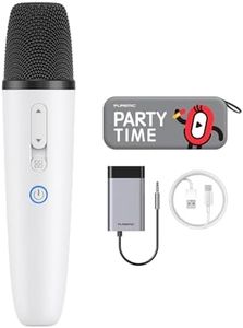 Wireless Karaoke Microphones with 8 Joy Tune Effects, Handheld Rechargeable Single Mic with 3.5mm AUX Receiver, Car Karaoke Micphone with Portable Storage Bag for Cars, Speaker, Phones (Not for Tesla)