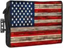 American Flag Outdoor TV Cover 30 to 32 Inches Weatherproof & Waterproof, Red Striped Blue Star Outdoor TV Enclosure with Remote Control Pocket, Vintage Wooden TV Screen Protectors for Outside TV