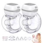 Jheppbay Double Electric Breast Pump Wearable, Portable Rechargeable Hands Free Pump, 40dB Ultra Quiet Wireless with 3 Modes 12Levels, Leakproof Design for Nursing Moms at Work, Home, Travel