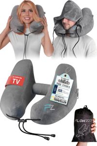 FLOWZOOM Air Travel Pillow – Grey, Lightweight Neck Support