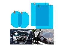 CARIZO Car Rear View Mirror Anti Fog Waterproof Protective Film, Anti-Glare, Rain-Proof, Anti Water Mist, Anti-Scratch HD Nano Film (Oval & Square, Pack of 4) Compatible with Hyundai i20 Magna/Asta/Sportz (2020-21)