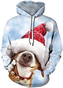Ugly Christmas Sweater Sweatshirts for Women Men Funny Cute Merry Santa Xmas Christmas Sweaters Hoodie Graphic Tees New Years Eve Holiday Party Vacation Outfits Plus Size Fall Fashion Clothes Tops