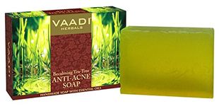 Tea Tree Soap (Tea Tree Oil Bath Bar Soap) with Clove Oil - Handmade Herbal Soap (Aromatherapy) with Pure Essential Oils - all Natural - Anti Acne Therapy - each 2.65 Ounces - Pack of 6 (16 Ounces) - Vaadi Herbals by Vaadi Herbals