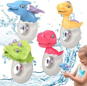 Herefun Pistolas de Agua para Niños, 4 Piezas Water Pistol Gun de Dinosaurio, Fiesta de Verano al Aire Libre Playa Piscina Juego de Agua Juguetes Cumpleaños Regalo para Niños Niñas
