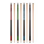 Aska Set of L2 Billiard Pool Cue Sticks, 58 inch Hard Rock Canadian Maple, 5/16x18 Joint, 13mm Hard Tip, Mixed Weights (Set of 4 Sticks)