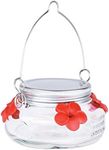 6 Pack - Mason Jar Hummingbird Feeder, Glass Dish, Lid & Hanger -MJF1