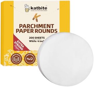 Katbite Heavy Duty Parchment Rounds 4 Inch, 200Pcs Round Parchment Patty Paper Rounds, Use for Baking Small Cakes, Separating Frozen Patty, Toaster Oven, Tortilla Press