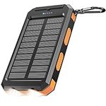 Solar Charger, Portable Charger, Power Bank,30000mAh Battery Pack with Dual 5V USB A Port Output Compatible iPhone, iPad, Bright LED Flashlight Perfect for Hiking, Camping, Outdoors