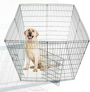 Ellie-Bo Easy-Up 8 Piece Foldable Portable Dog Puppy Play Pen with Door for Indoor/Outdoor Use 76cm High, Rabbit, Cat, Guinea Pigs