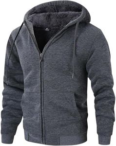 ZITY Men's Zip Up Hoodie Heavyweight Winter Sweatshirt Fleece Sherpa Lined Warm Jacket