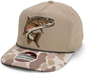 Paramount Outdoors Brown Trout Hat 5-Panel Throwback Fly Fishing Trucker hat with Quick Dry Fabric and Stretch Comfort Snapback