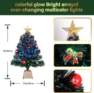 3ft Green Fiber Optic Christmas Tree – Pre-Lit Holiday Decoration