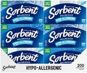 Sorbent Hypo Allergenic White Facial Tissues 200 pack x 12, 2400 counts