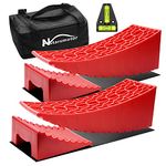 Nstarsmotor Camper Leveler 2 Pack for Travel Trailers with RV Curved Levelers, Support Two Axles, Up to 35,000lbs, Upgraded Anti-Slip Texture Design RV Leveling Blocks for Fifth Wheels