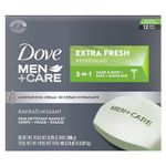 Dove Men + Care Hand & Body, Face & Shave Bar Soap for refreshed skin Extra Fresh soap bar with ¼ moisturizing cream 106 g Pack of 12