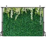 Greenery Backdrop with Flowers Green Leaf White Flower Photo Backdrops Bridal Shower Backdrop for Wedding Backdrops Reception Ceremony Birthday Party Decoration 7x5ft 027