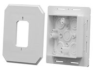 Arlington 8081F Siding Box Kit for Fixtures and Receptacles, Cover with Flanges, White