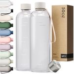 KIVY Large Water Bottle 50oz [Lightweight & Shatterproof] Fits Backpack & Cupholder for Travel, Sports, School - Clear water bottle no straw - 1.5 Liter water bottles - 50oz Water bottle