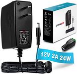 Chanzon 12V 2A Power Supply Class2 24W LED Strip CCTV Camera AC DC Switching Adapter (Input 100-240V, Output 12 Volt 2 Amp) Wall Wart Transformer Charger for DC12V (6Ft Cord, 24 Watt Max)