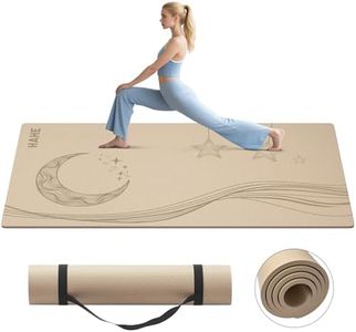 Large Yoga Mat, 72"x40"x0.4"Thick, Extra Wide Exercise Mat, Oversized Non Slip Workout Mat with Strap for Yoga, Pilates, Fitness, Home Gym Studio (Coffee Beige)