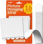X-bet MAGNET Ultra-Strong Picture Hanging Strips (16 pcs) with Adhesive Backing - Perfect for Rental Friendly Upgrades - Wall Hanging Strips Without Nails