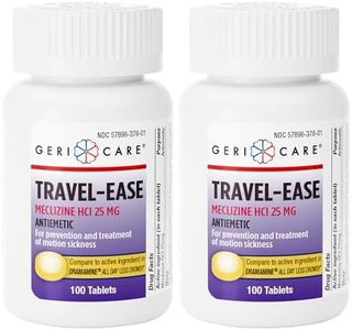 GeriCare Meclizine HCI 25mg Antiemetic Travel-Ease Tablets, Prevents and Treats Motion Sickness, Nausea Relief, 100 Count (Pack of 2)