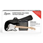 Squier by Fender Electric Guitar Kit, with 2-Year Warranty, Sonic Stratocaster, Maple Fingerboard, Black, Poplar Body, Maple Neck, with Padded Guitar Bag, Frontman 10G Amp, Guitar Strap, and More