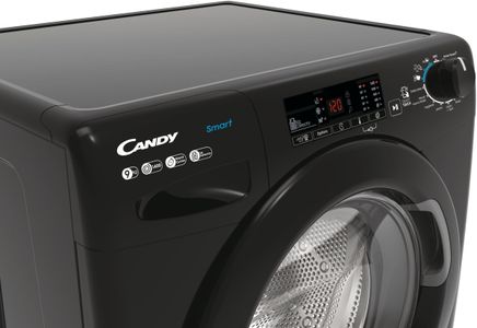 Candy 9kg Washing Machine – Black Front Load Laundry Appliance