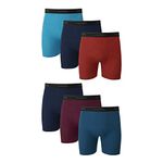 Hanes Boxer Briefs, Cool Dri Moisture-Wicking Underwear, Cotton No-Ride-up for Men, Multi-Packs Available, 6 Pack - Dyed Assorted, Medium