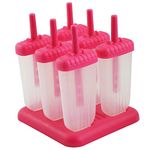 ANADIK Set of 6 Plastic Reusable Ice Maker, Homemade Popsicle Sticks Frozen ice Cream Box Moulds Tray kulfi Mould Candy Small ice Cube Tray Mold for Children & Adults