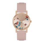 Tikkers RSPB Womens Bird Printed Dial Adult Watch (Nude Robin)