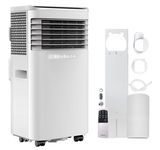 Belaco Portable Air Conditioner, 9000 BTU 4-in-1, Air Conditioning Unit, Fan & Cooling, Dehumidifier, Remote control with 24Hr Timer, Dual Window kit Included with Class A Energy Efficiency Rating