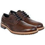 HX London Men's Synthetic Leather Lace-Up Derby Uniform Dress Shoes (Brown, 7Uk)