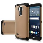 LG G Stylo (Sprint, MetroPCS, Boost Mobile) Case, Heavy Duty Dual Layer Hybrid Armor Protector Slim Hybrid Case for LG G Stylo - Gold/Black