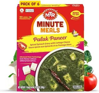 MTR - Minute Meals: Palak Paneer - Spiced Spinach Gravy with Cottage Cheese - Tasty Indian Meal with No Added Preservatives - A Quick Meal Suitable for Vegetarians, Ready in Minutes! (Pack of 6)