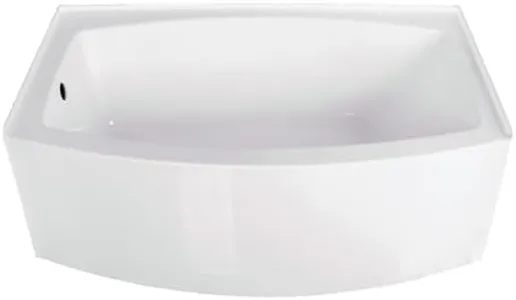 Aqua Eden VTDR603022L 60-Inch Acrylic Curved Apron 3-Wall Alcove Tub with Left Hand Drain Hole, White