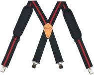 MELOTOUGH Tool Belt Suspenders Work Belt Suspenders for Heavy Duty Work Movable shoulder Padded Suspenders for Tool Belt (Red Strip)