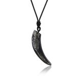 COAI Gold Sheen Obsidian Crystal Wolf Necklace