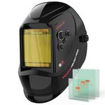 YESWELDER Large View Auto Darkening Welding Helmet, 1/1/1/1 True Color Solar Powered Welder Hood Mask with 4 Arc Sensors, Wide Shade 3/5-9/9-13 for TIG MIG ARC Cut and Grind
