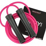 High Activity Pvc - Adjustable Heavy Jump Rope For Men, Women & Children - Heavy Skipping Rope For Men & Women Exercise Workout, Endurance & Weight Loss - Tangle Free Jumping Rope-10 Feet- Neon Pink