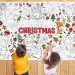 Large Christmas Coloring Poster, Funny Christmas Coloring Tablecloth, Christmas Coloring Banner for Kids, Practical Kids Crafts, Christmas Theme, Christmas Party Decorations 110cm x 80cm (Christmas)