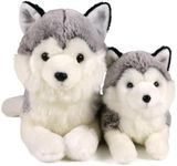 Ice King Bear Mom and Baby Stuffed Animals Set Zoo Wild Animals (Siberian Husky)