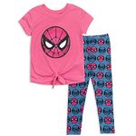 Marvel Avengers Spider-Man Toddler Girls Graphic T-Shirt & Leggings Pink/Purple 5T